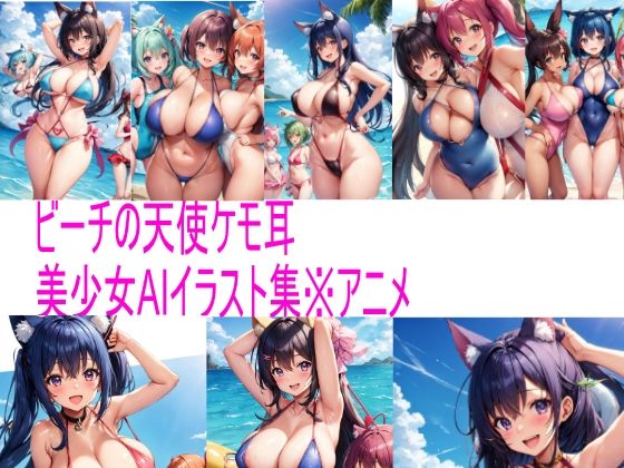 d_278165【同人誌価格比較】ビーチの天使ケモ耳 美少女AIイラスト集※アニメ