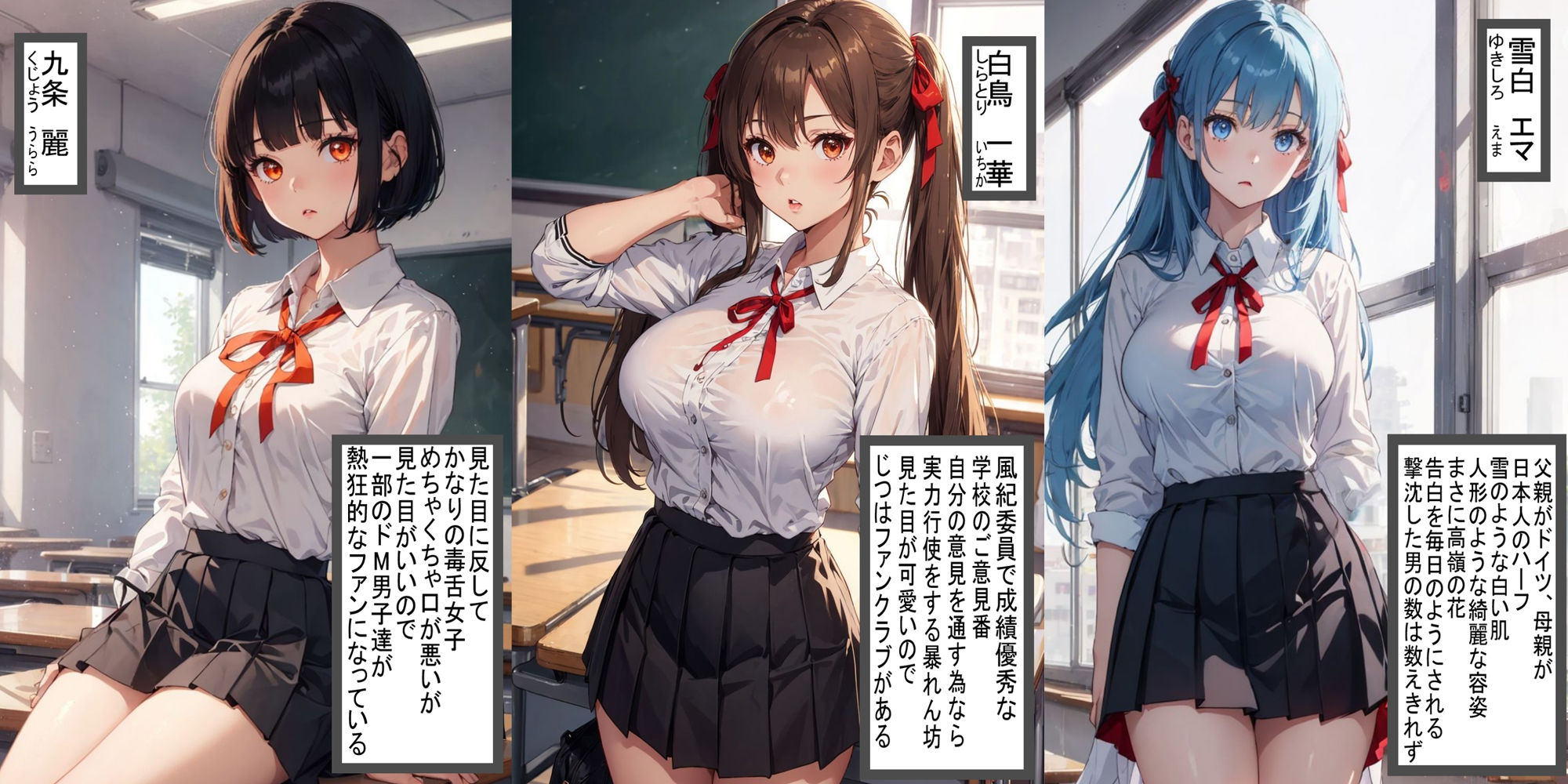 d_345447【同人誌価格比較】調教学園 3人の狙われた女子校生【一華・麗・エマ】編