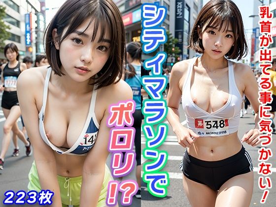 d_375231【同人誌価格比較】シティマラソンでポロリ！？【乳首丸出しマラソンガール】