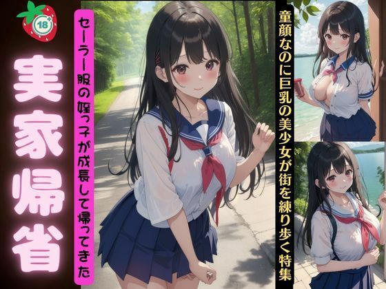 d_433909【同人誌価格比較】実家帰省〜セーラー服の姪っ子が成長して帰ってきた〜童顔なのに巨乳の美少女が田舎を練り歩く